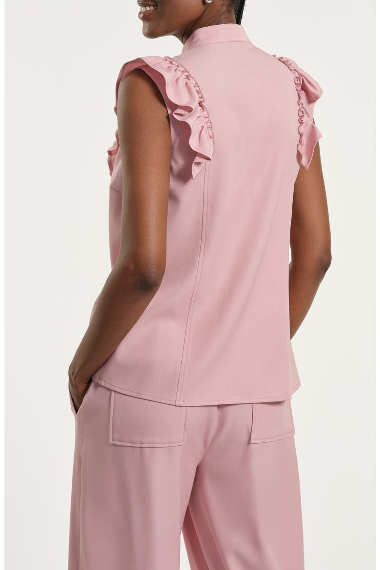 Ruffle Button-Up Shirt, Alternate, color, LIGHT PINK
