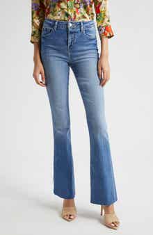 L'AGENCE Ruth High Waist Raw Hem Straight Leg Jeans