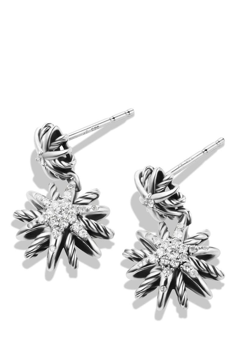 Starburst Double Drop Earrings with Diamonds, Alternate, color, DIAMOND