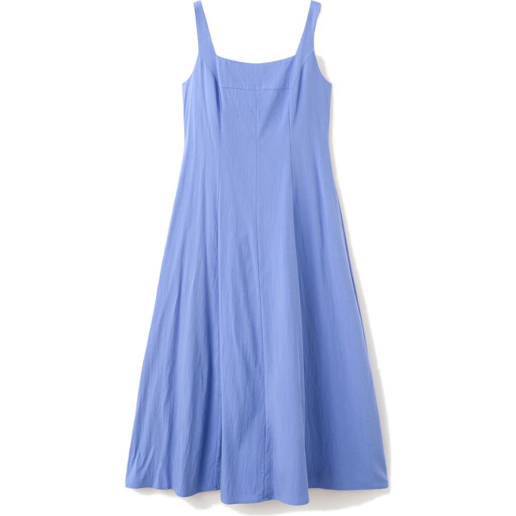 MANGO Crinkled A-Line Dress in Blue at Nordstrom, Size 8