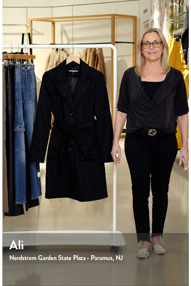 Belted Wool Blend Patch Pocket Coat video