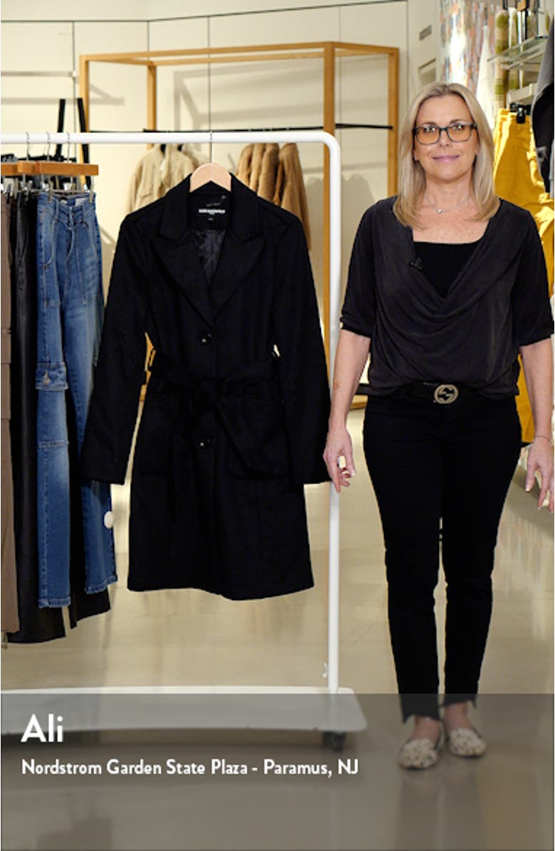 Belted Wool Blend Patch Pocket Coat, sales video thumbnail