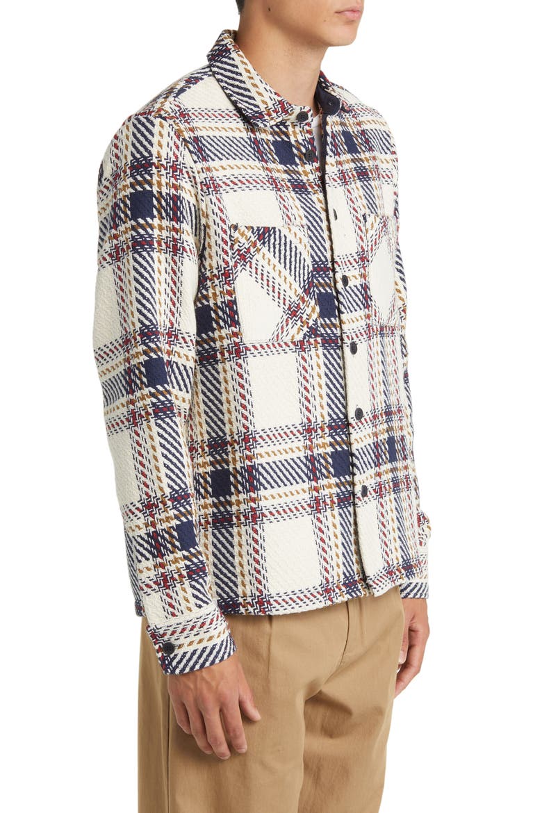 Whiting Plaid Overshirt, Alternate, color, ECRU/ NAVY