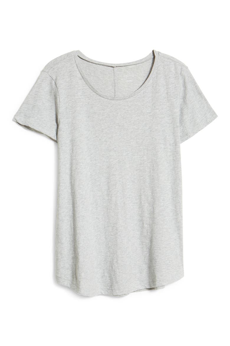 Slub Crewneck Tee, Alternate, color, GREY HEATHER