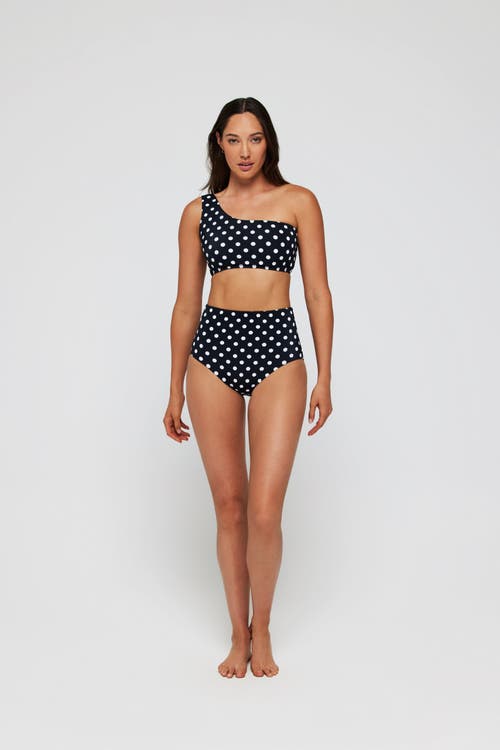 Hermoza Gianna One Shoulder Two-piece Bikini Top In Black