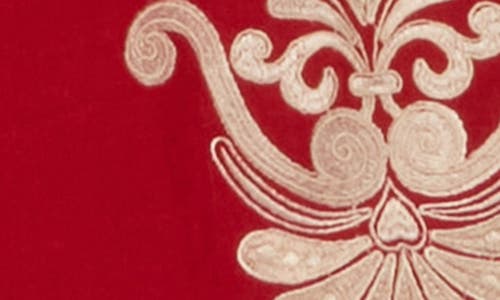 Alice And Olivia Athena Embroidered Pant In Red