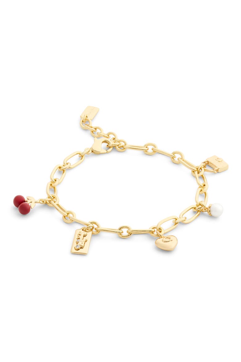 Cherry Mixed Charm Bracelet, Alternate, color, RED/ GOLD