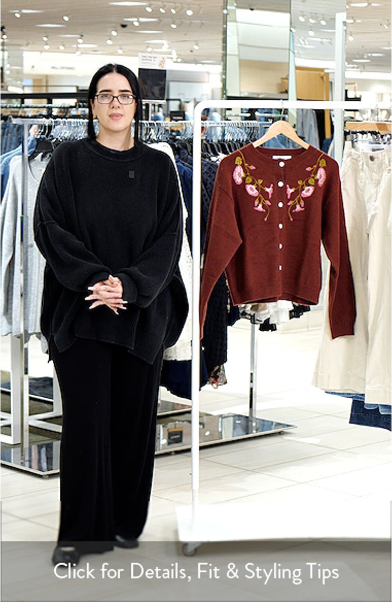 Brittany Floral Embroidered Cardigan Sweater, sales video thumbnail