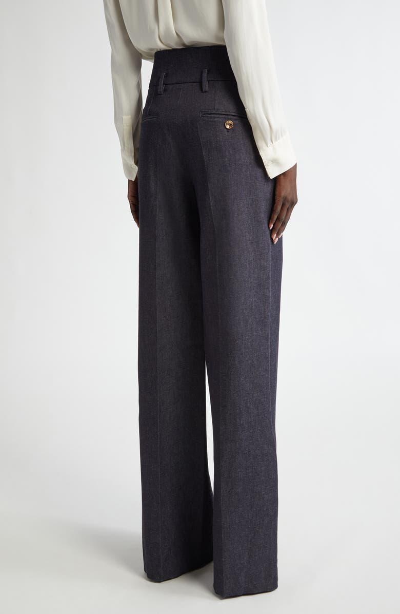 Altuzarra Rudy Wide Leg Stretch Wool Pants, Alternate, color, Berry Blue