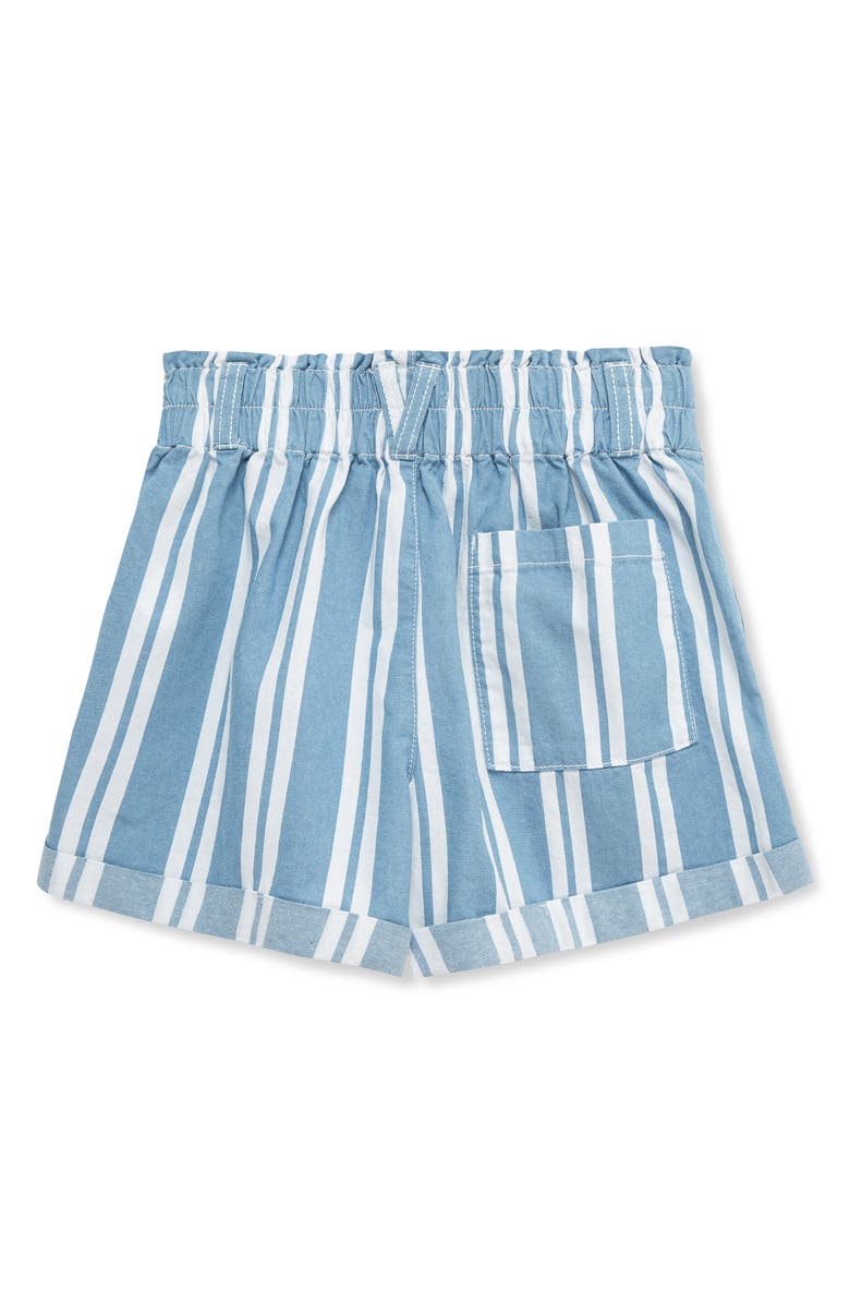 Habitual Kids Kids' Stripe High Waist Paperbag Shorts, Alternate, color, Denim