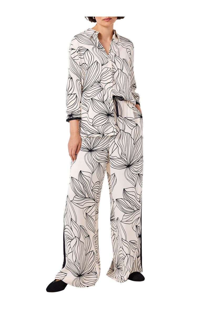 MINT VELVET Floral Print Satin Shirt, Alternate, color, Cream