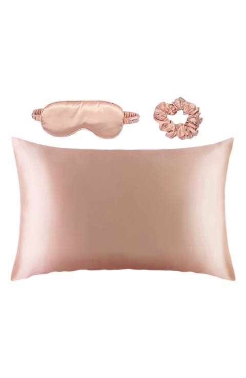 Satin Pillowcase, Scrunchi & Mask Set