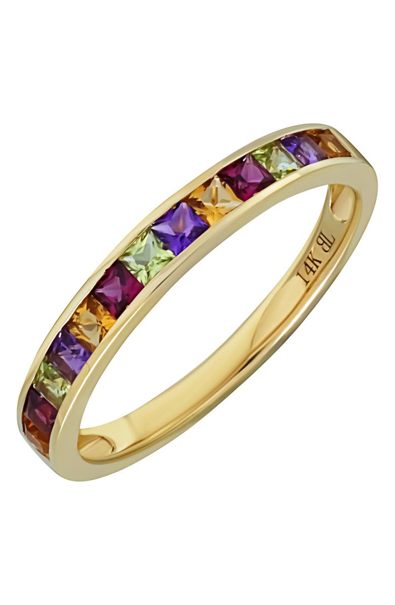 Bony Levy 14K Gold Blue Topaz Ring, Main, color, 14K Yellow Gold - Mix Stones