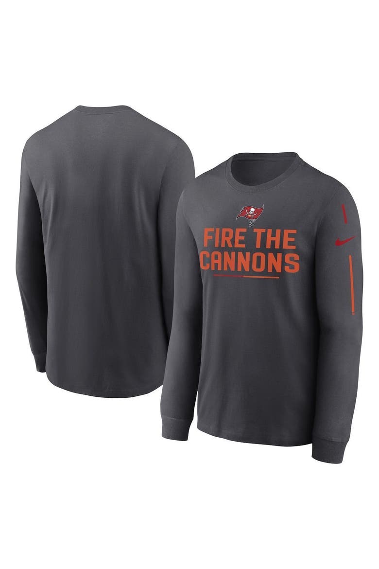 Men's Nike Anthracite Tampa Bay Buccaneers Team Slogan Long Sleeve T-Shirt, Main, color, Anthracite