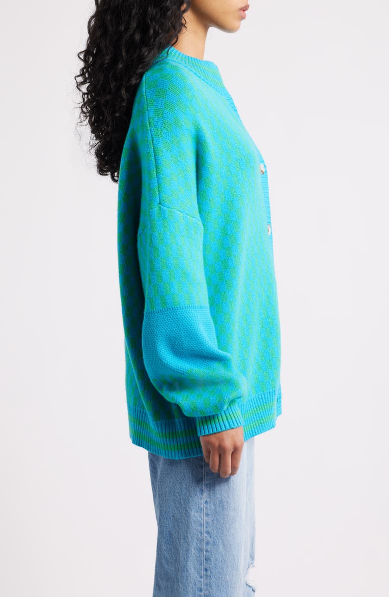 Dressed in Lala Get What I Want Grandpa Cardigan, Alternate, color, Blue/ Green