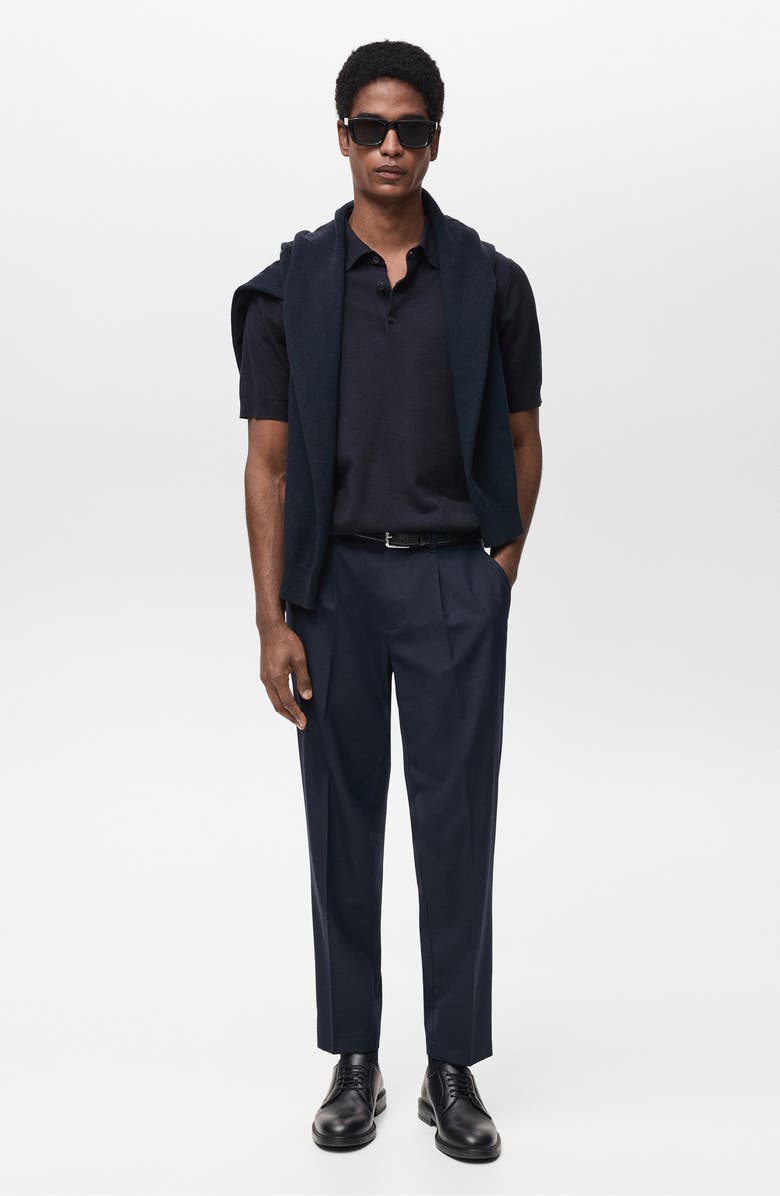 MANGO Cotton Polo Shirt, Alternate, color, Night Blue