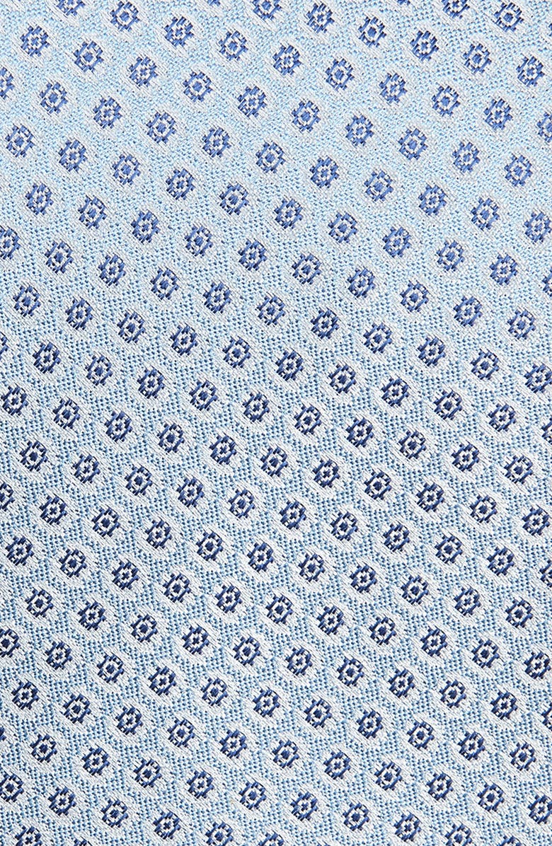 David Donahue Neat Floral Medallion Silk Tie, Alternate, color, Sky