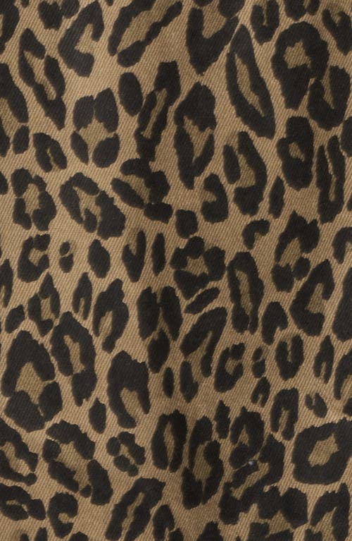 Ptcl Leopard Print Denim Trucker Jacket In Brown