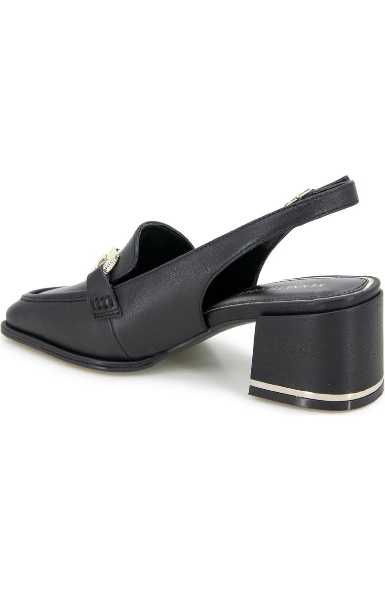 Kenneth Cole Elina Slingback Bit Loafer Pump, Alternate, color, Black Leather