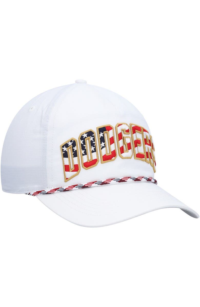 '47 Men's '47 White Los Angeles Dodgers Flag Flutter Hitch Snapback Hat, Alternate, color, 