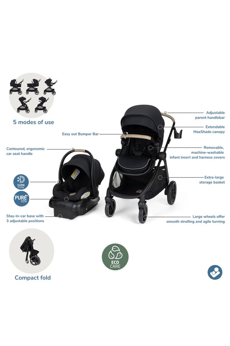 Zelia Pro 5-in-1 Travel System, Alternate, color, CASPIAN CAVIAR