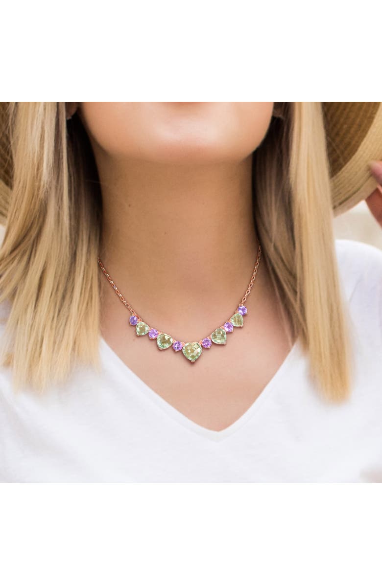 Julianna B. Green Quartz & Amethyst Alternate Necklace, Alternate, color, Rose-Plated Sterling Silver
