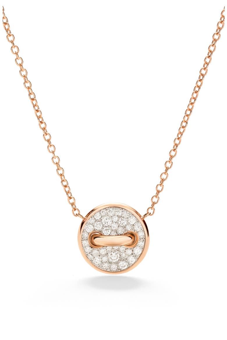 Pom Pom Mother-of-Pearl & Diamond Reversible Dot Pendant Necklace, Main, color, PEARL