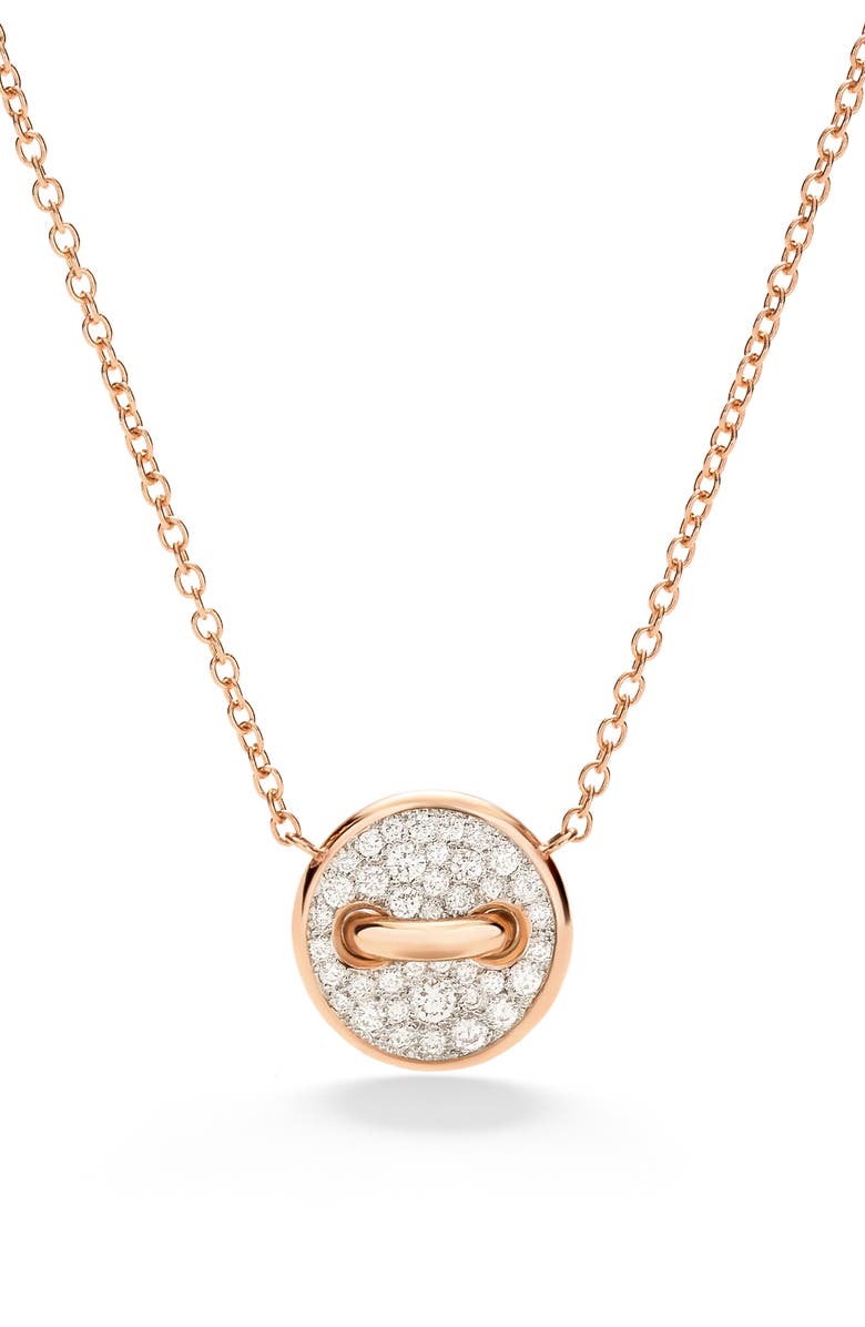 Pomellato Pom Pom Mother-of-Pearl & Diamond Reversible Dot Pendant Necklace, Main, color, Pearl