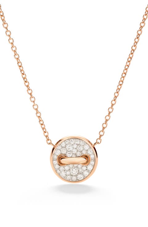Pom Pom Mother-of-Pearl & Diamond Reversible Dot Pendant Necklace