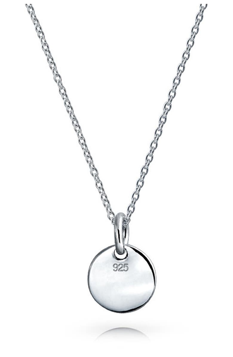 BLING JEWELRY Minimalist Sterling Silver Initial Pendant Necklace, Alternate, color, Silver - A