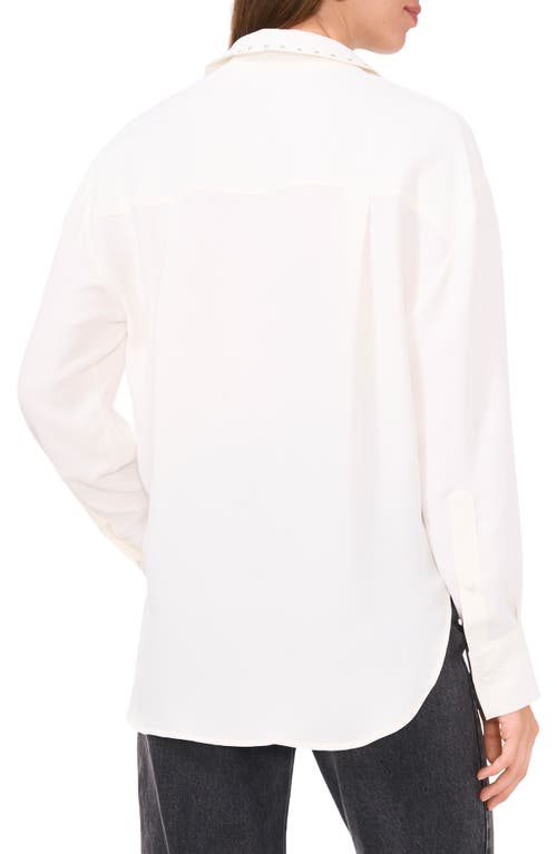 Vince Camuto Stud Trim Button-up Shirt In White