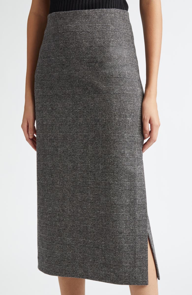 Vince Glen Plaid Side Slit Midi Skirt, Alternate, color, Black Multi