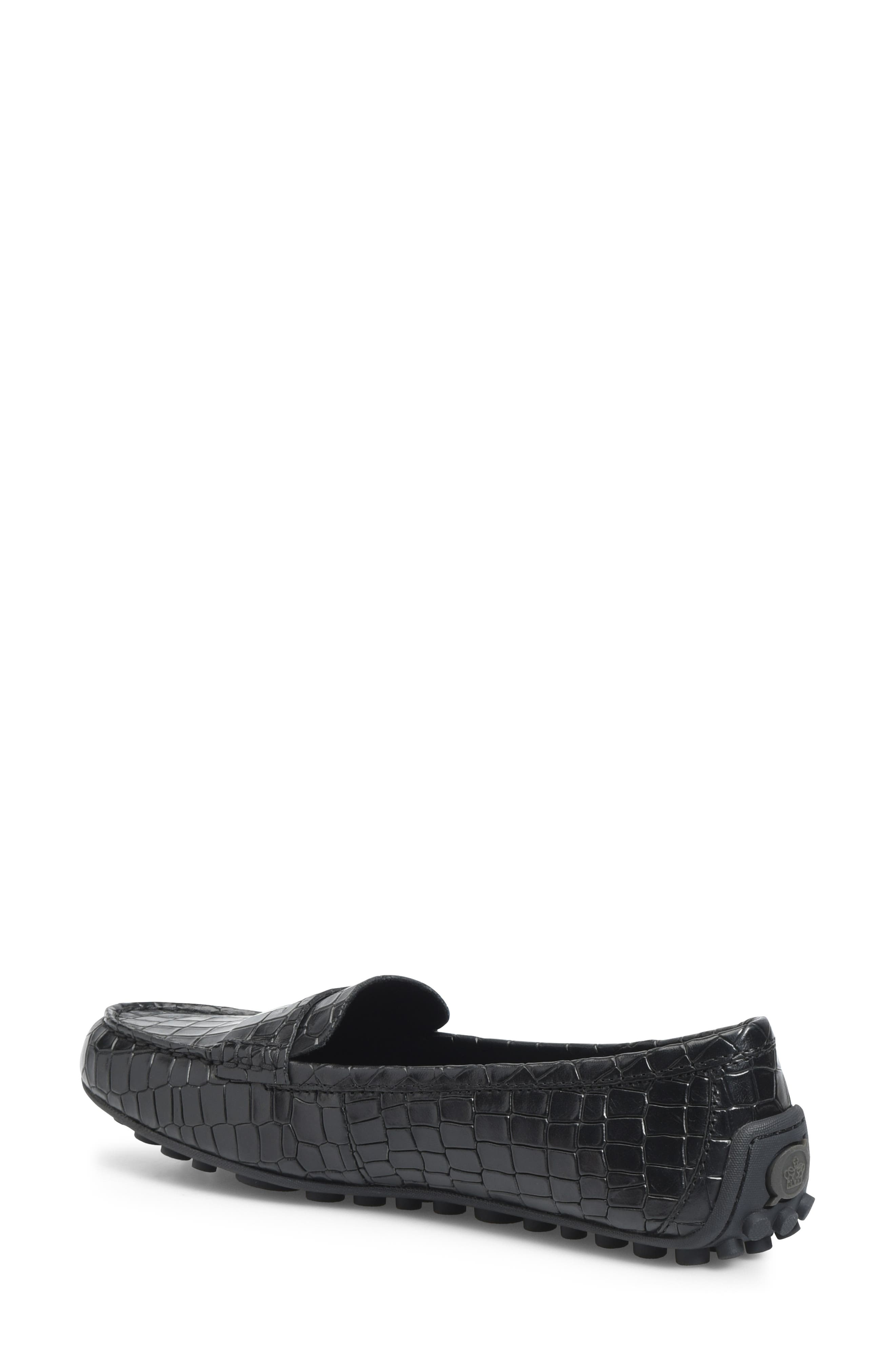 Malena Driving Loafer, Alternate, color, BLACK EMBOSSED LEATHER