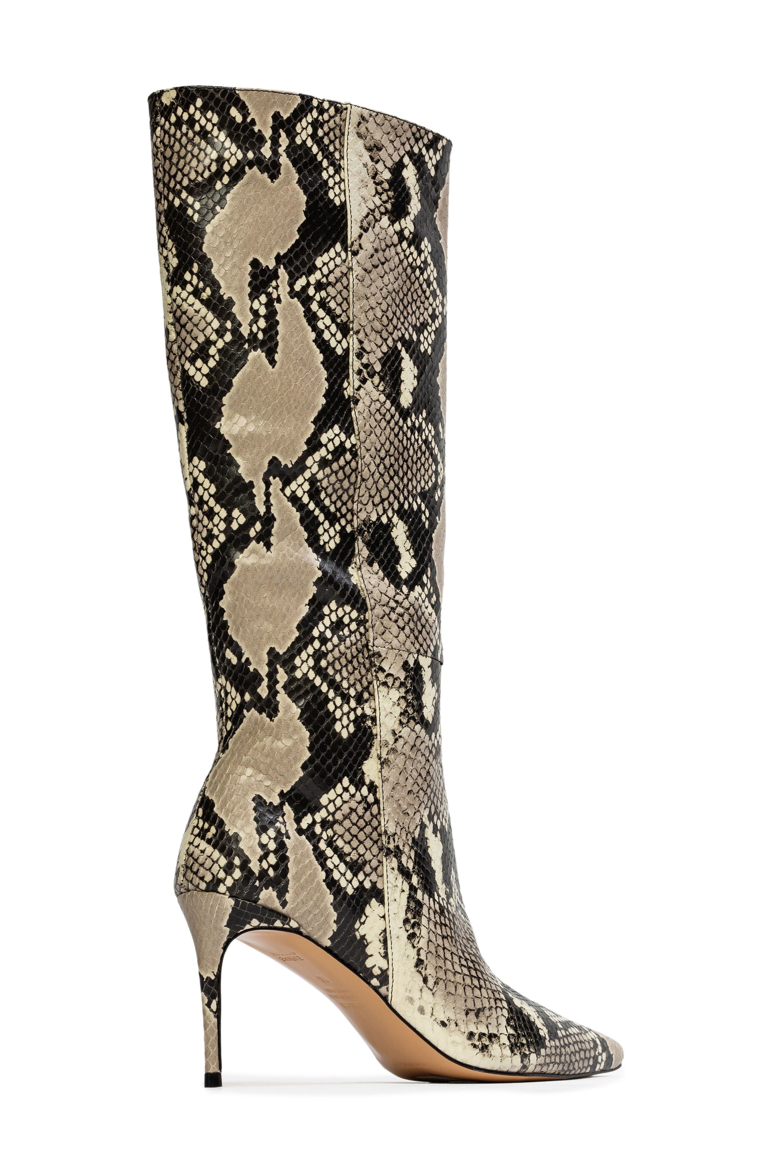 BLACK SUEDE STUDIO Friday 80 Pointed Toe Knee High Boot, Alternate, color, Peyote Snake
