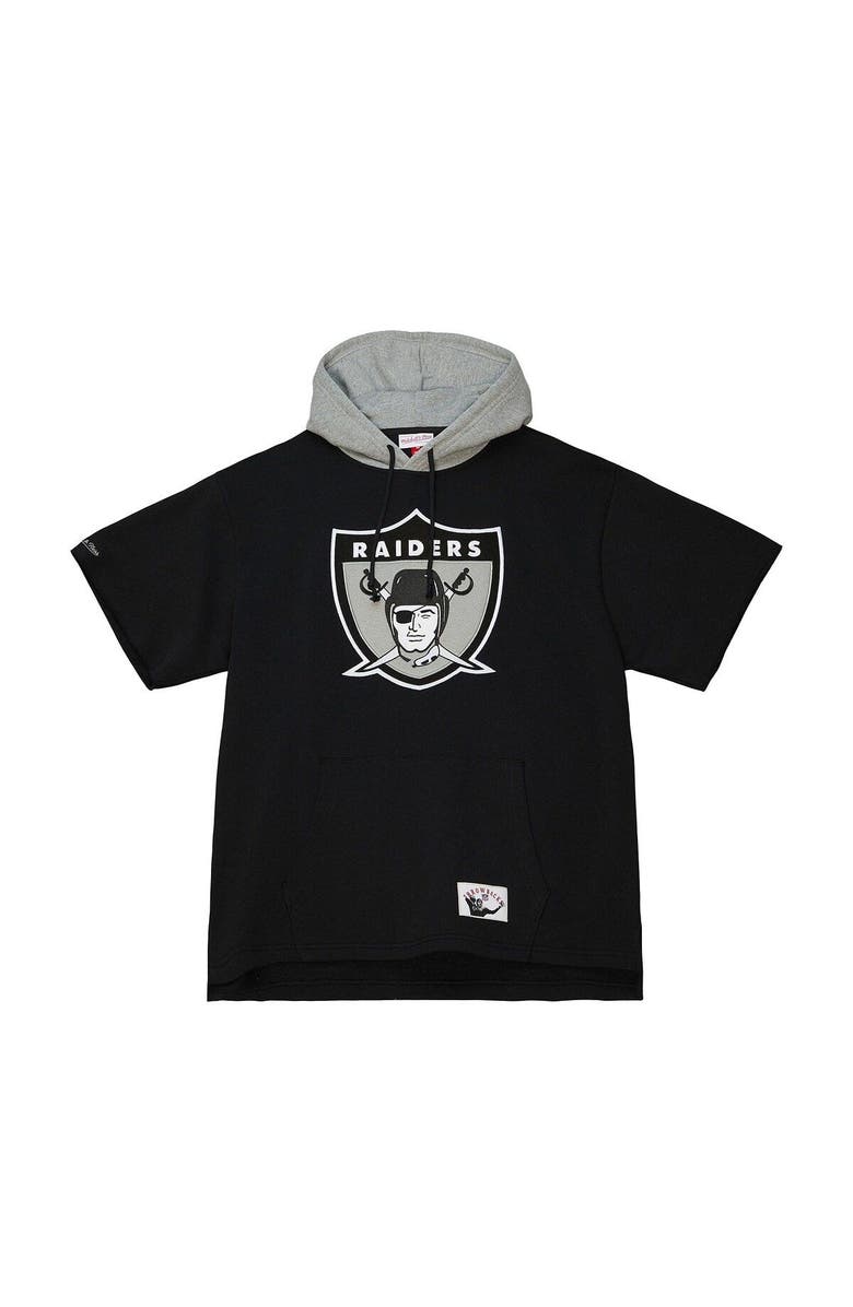Mitchell & Ness Men's Mitchell & Ness Black Las Vegas Raiders Postgame Short Sleeve Hoodie, Alternate, color, Black