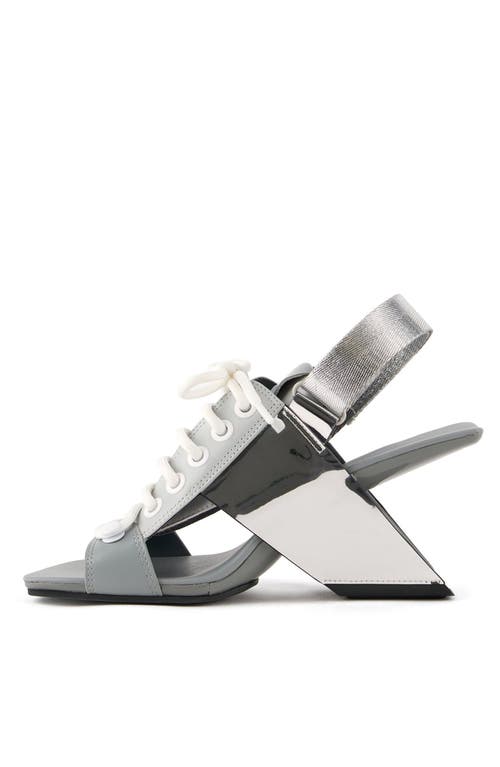 United Nude Loop Sporty Hi Sandal In Silver