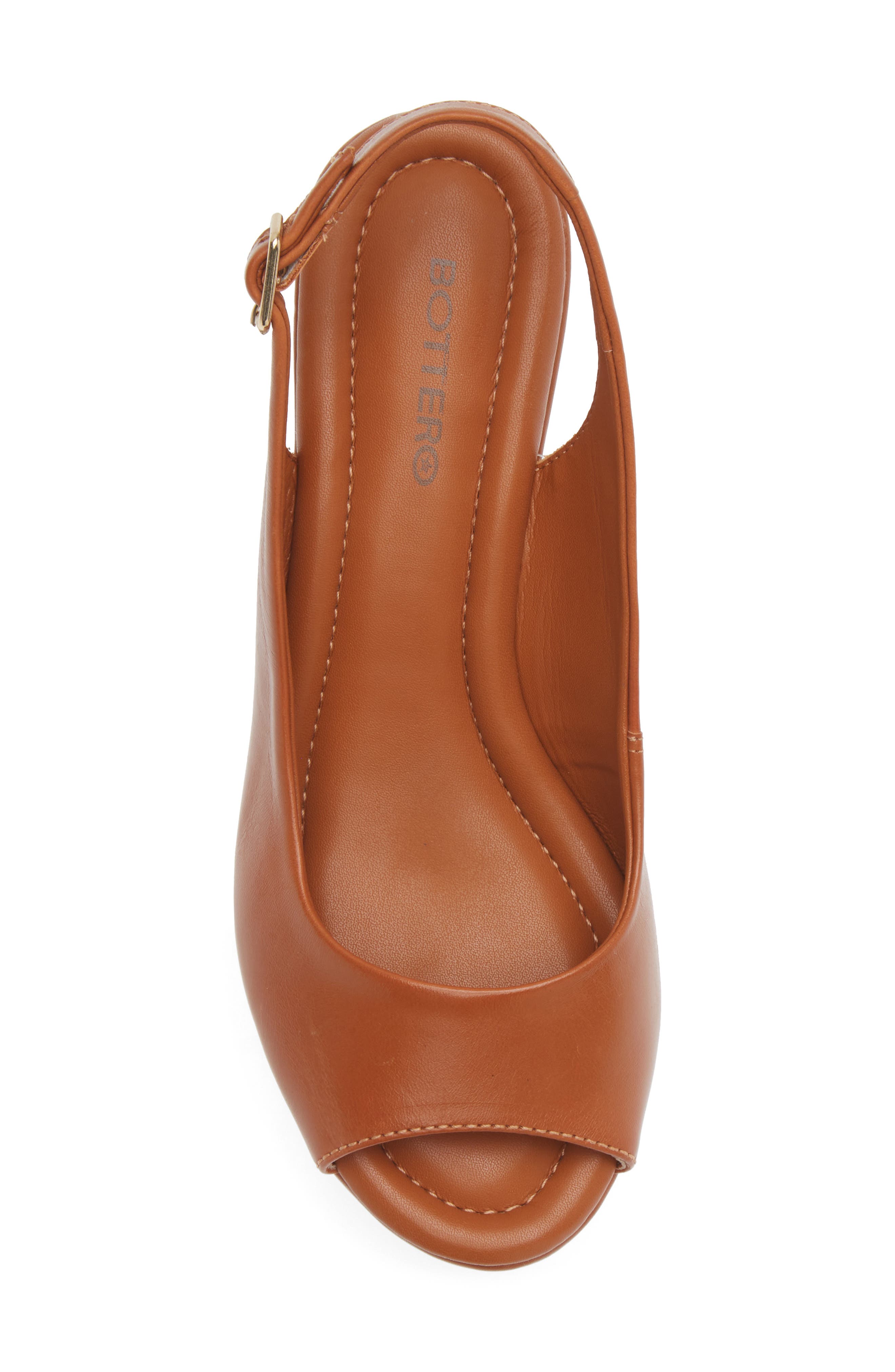 Bottero Slingback Peep Toe Wedge, Alternate, color, 