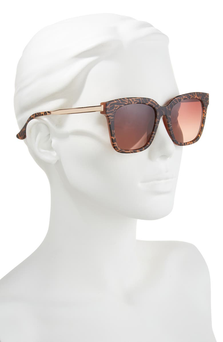 DIFF Bella 54mm Square Sunglasses, Alternate, color, Animal / Brown Gradient