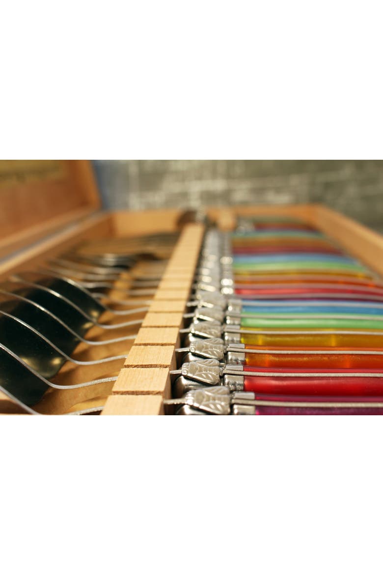 24 Piece Flatware Set, in Wood Presentation Box, Alternate, color, Rainbow