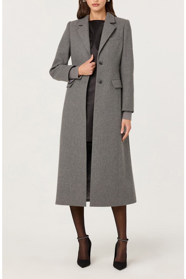 Melisse Longline Coat, Main, color, GREY