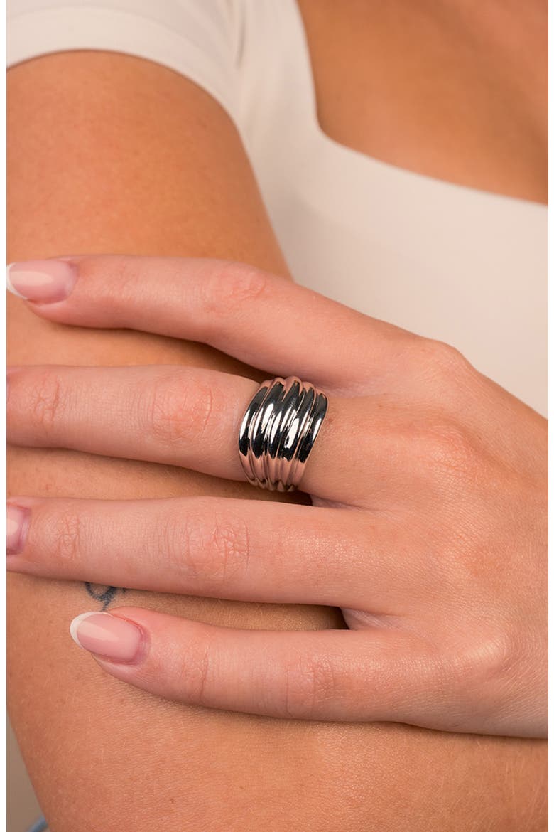 Skylar Layered Statement Ring, Alternate, color, SILVER