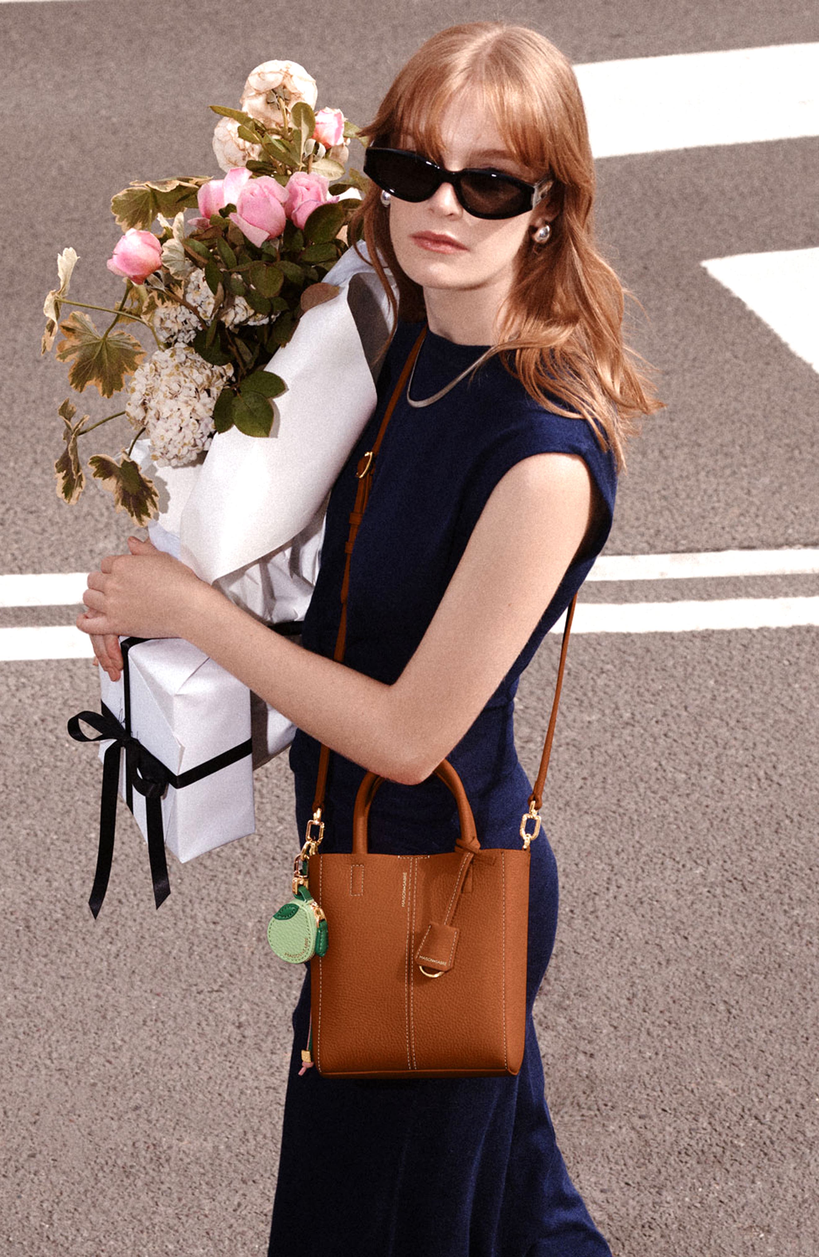 Mini Leather Soft Tote, Alternate, color, Pecan Nude
