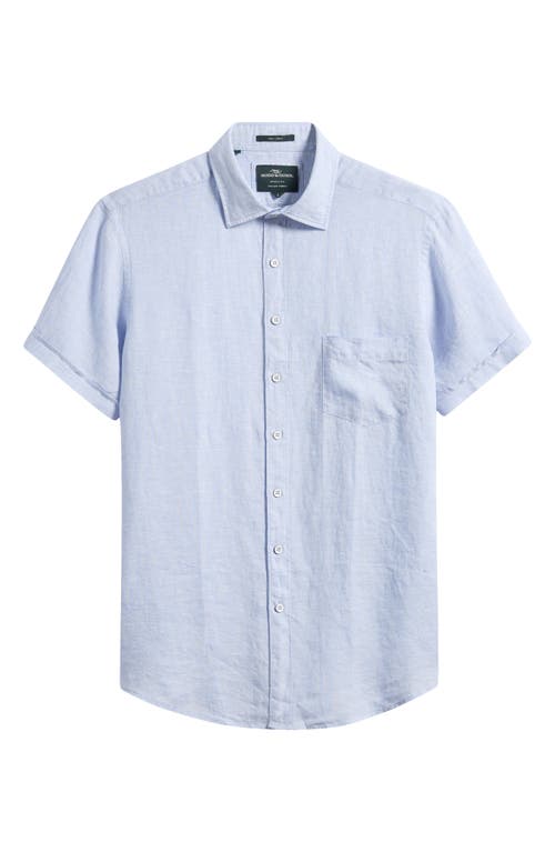 Rodd & Gunn Palm Beach Sports Fit Short Sleeve Linen Button-up Shirt In Blue