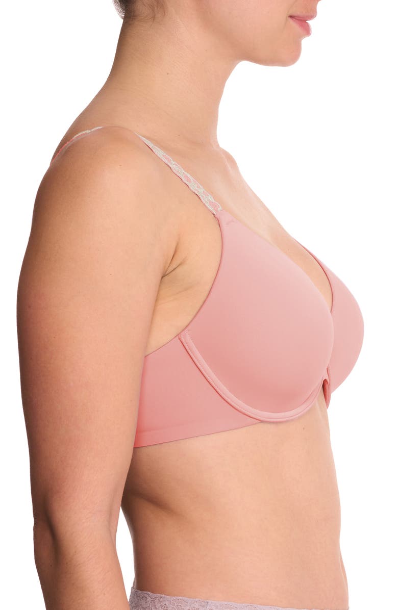 Natori Pure Luxe Underwire T-Shirt Bra, Alternate, color, Delicate Pink/ Warm White
