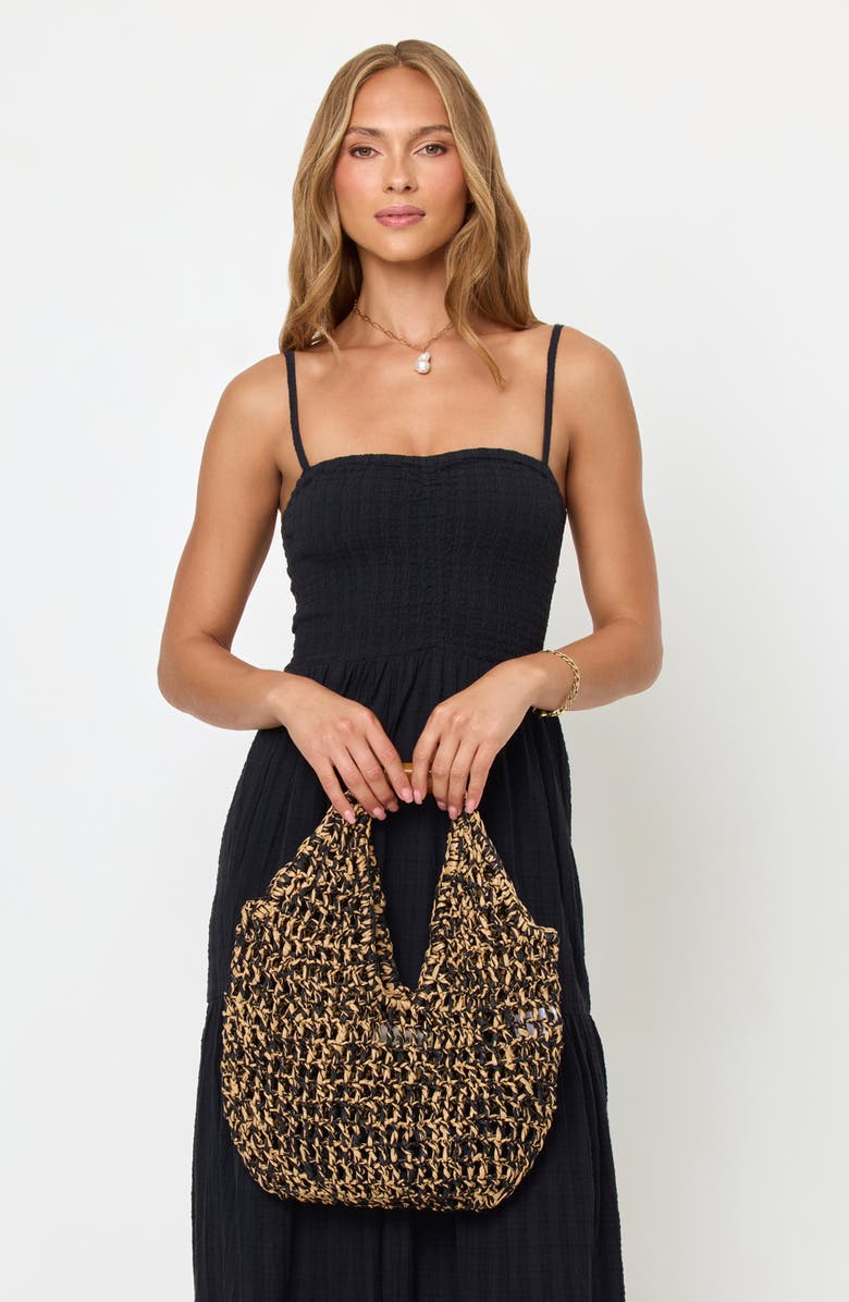 LSPACE Faye Raffia Shoulder Bag, Alternate, color, Natural / Black