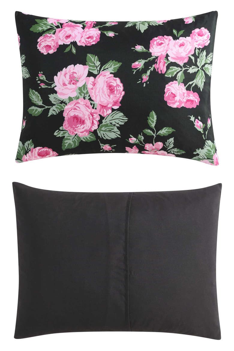 Garden Floral Comforter & Sham Set, Alternate, color, BLACK