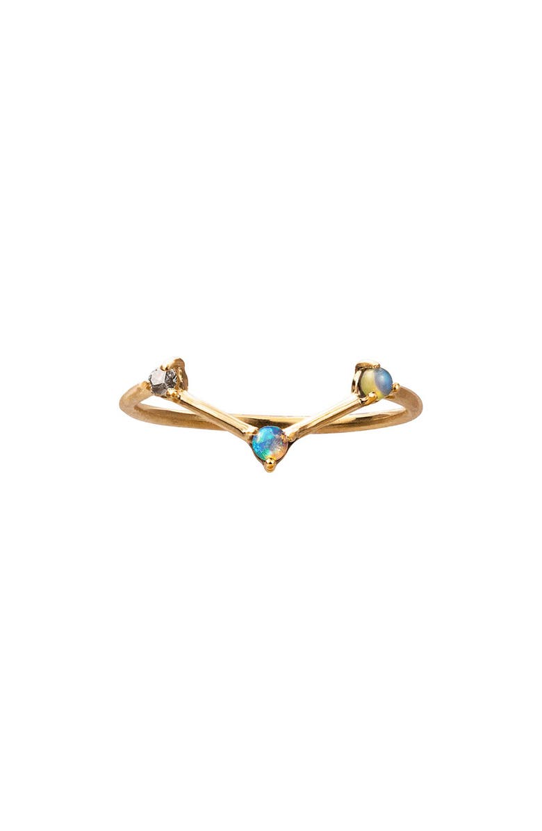 Wwake Counting Collection Three-Step Triangle Diamond & Opal Ring, Main, color,