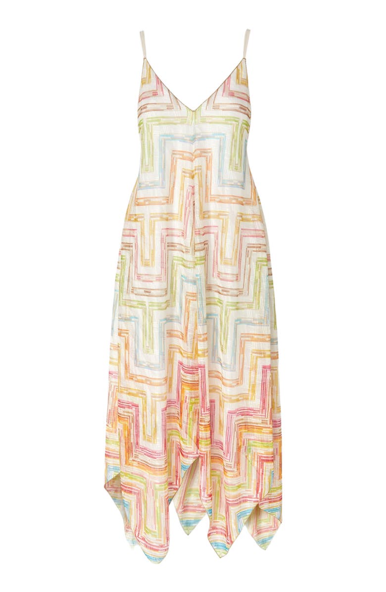 Missoni Long Cover-up Dress In Printed Tulle With Scarf Bottom, Alternate, color, Multicoloured
