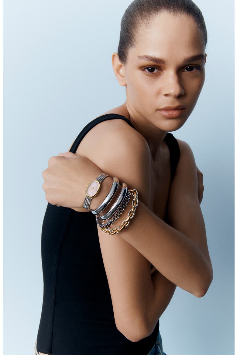 Statement Cuff Bracelet, Alternate, color, SILVER