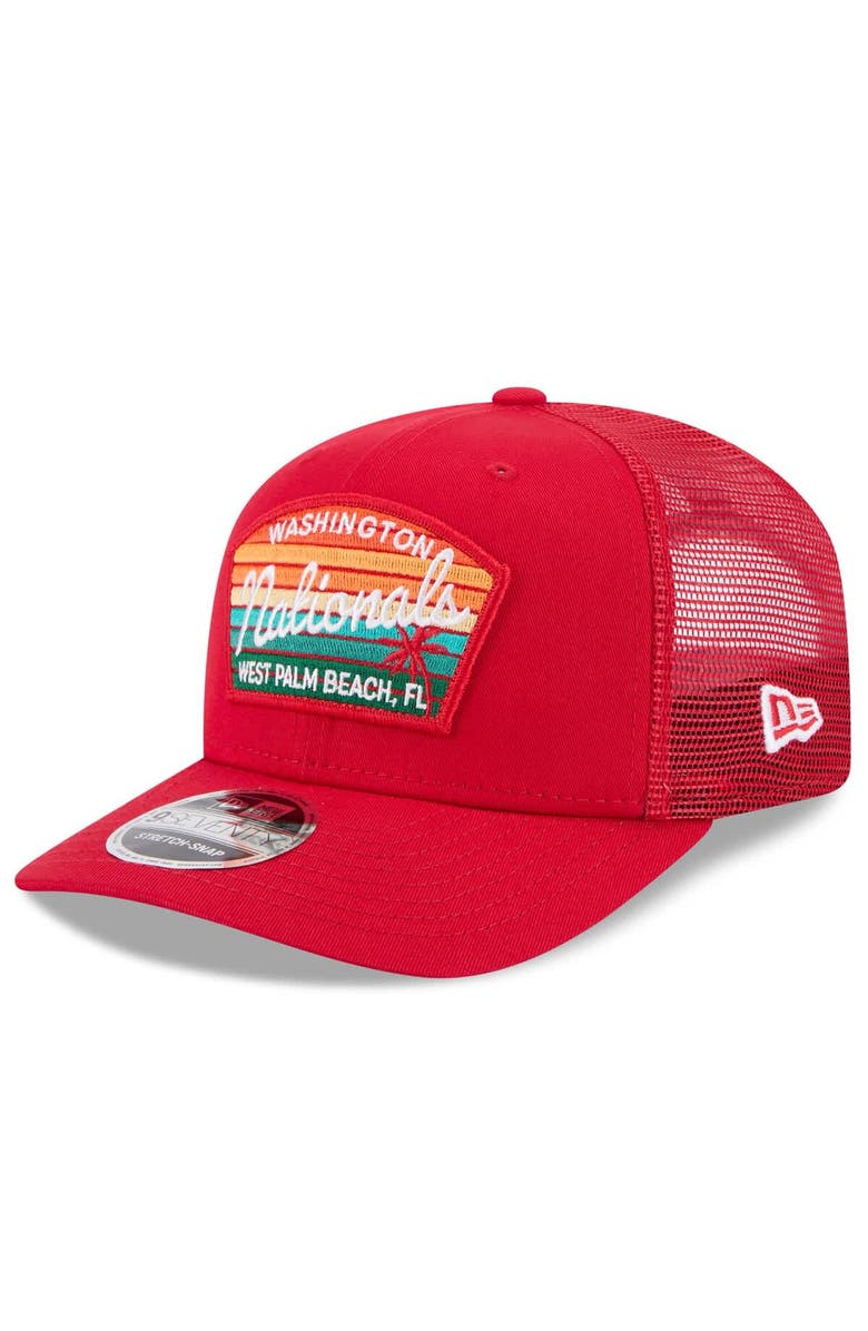 New Era Men's New Era  Red Washington Nationals 2025 Spring Training 9SEVENTY Stretch-Snap Trucker Hat, Main, color, 